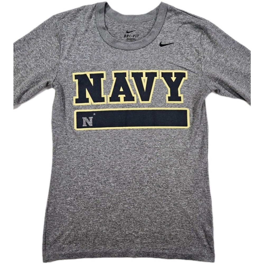 Womens Nike DriFit Long Sleeve T Shirt Size 6 US Navy Gray Blue